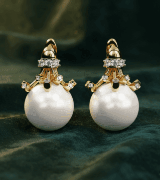 Pearl Crown Etoile Earrings