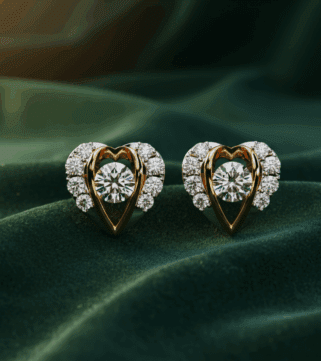 Celeste Heart Halo Earrings