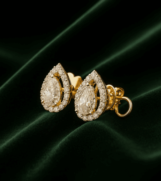 Opulent Teardrop Halo Earrings