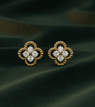 Golden Clover Diamond Earrings