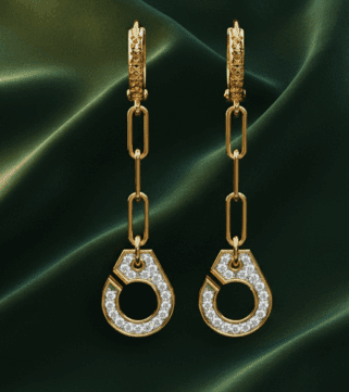 Golden Cirque Diamond Drop Earrings