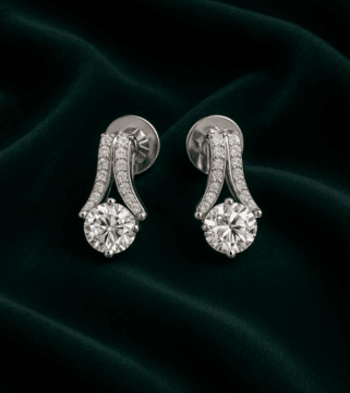 Crescent Radiance Diamond Drop Earrings