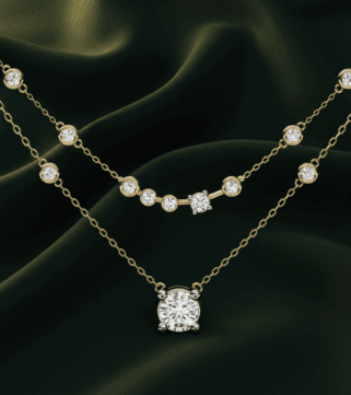 Celestia Crescent Diamond Pendant Necklace