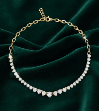 Diamond Drape Teardrop Necklace