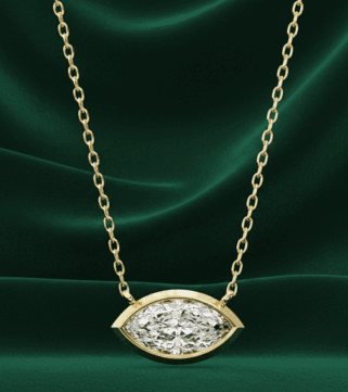 Marquise Diamond Halo Pendant