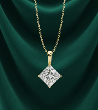 Diamond Solitaire Diamond-Shaped Pendant