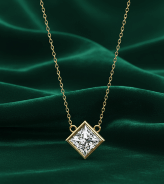 Diamond-Square Halo Pendant