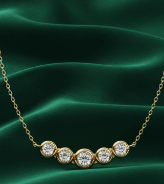 Diamond Halo Five-Stone Pendant