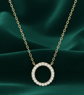 Diamond Halo Circle Pendant