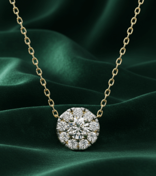 Diamond Halo Cluster Pendant