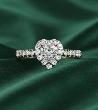 Heart of Diamond Halo Ring