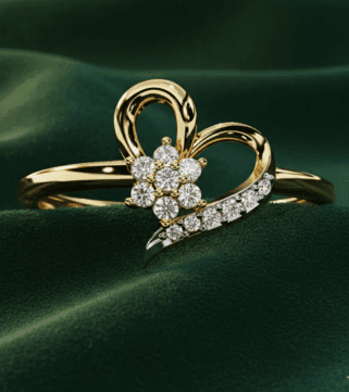 Crescent Spark Diamond Ring
