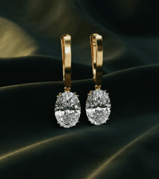 Emerald Tear Diamond Drop Earrings