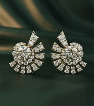 Radiant Sunburst Diamond Earrings