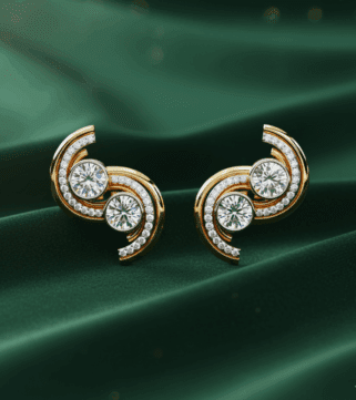 Crescent Spark Diamond Earrings