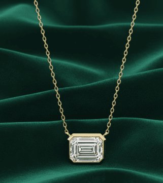 Emerald Step Diamond Pendant