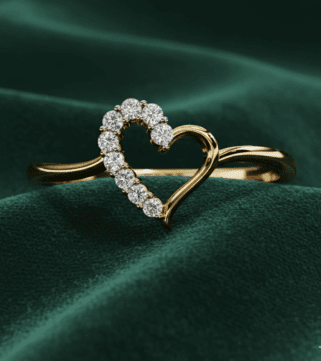 Heartline Diamond Arc Ring