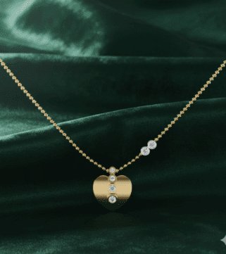 Golden Heart Cascade Pendant