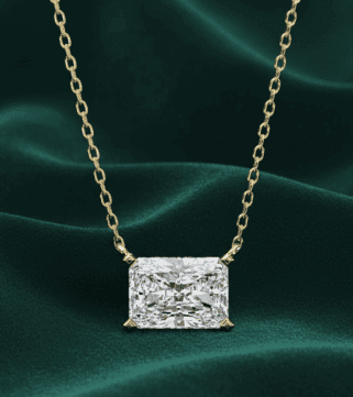 Emerald-Caceted Rectangular Diamond Pendant