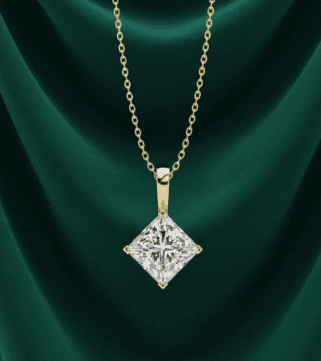 Diamond Solitaire Diamond-Shaped Pendant