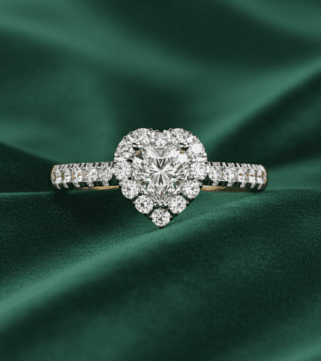 Heart of Diamond Halo Ring