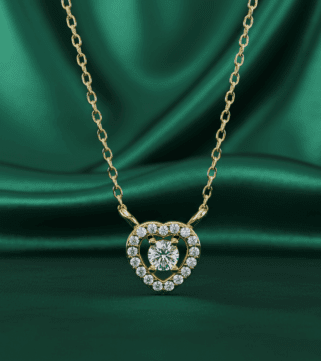 Diamond Heart Halo Pendant
