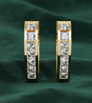 Diamond Cascade Hoop Earrings