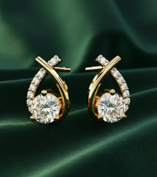 Aurora Ribbon Diamond Earrings