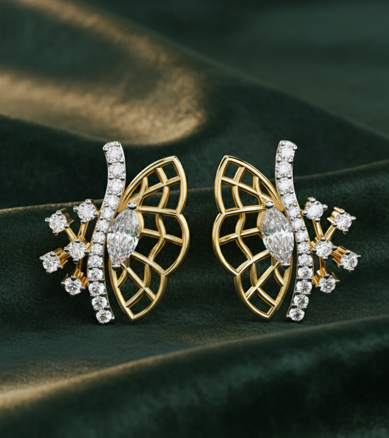 Celestial Lace Diamond Ear Climbers