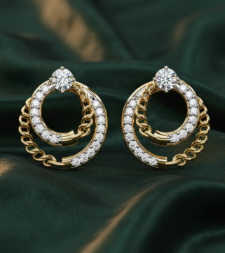 Luxe Dual Ring Diamond Hoop Earrings