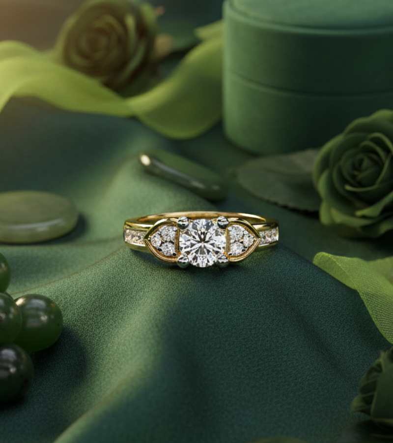 Verdant Halo Diamond Ring