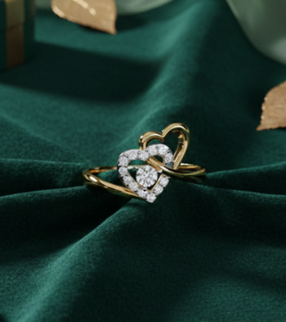 Twin Hearts Diamond Ring