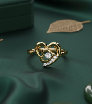 Intertwined Hearts Diamond Ring